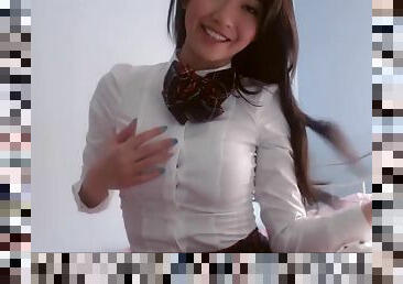 An Asian sexy teen camgirl performs a web show