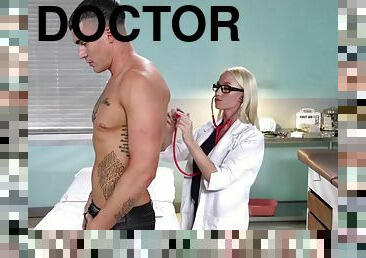 Super hot doctor performs a full body inspection with her pussy