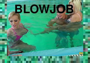 Sexy and lovely porn bikini hotties treats cock a hot and nasty blowjob