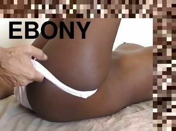 Young ebony panty cum on pussy