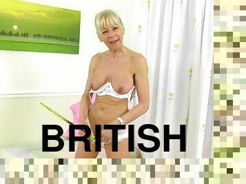 British grandma Sensual Caroline gets her booty wet
