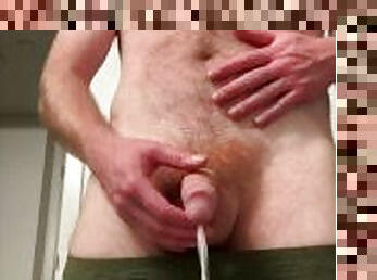 Hairy Redhead Taking a Piss