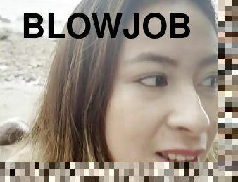 Compilation of blowjobs in public places: Japanese babe sucks on the beach and in the fitting room