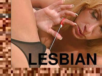 Tiffany and Monique play with cunts in lesbian retro clip