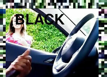 BBC dick flash girl watching black guy masturbating in car