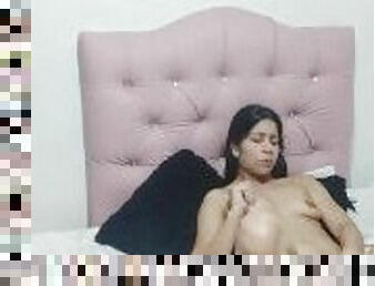 Latina lesbian records herself masturbanose.