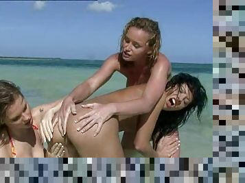 Incredible Lesbian Threesome At a Paradise Beach