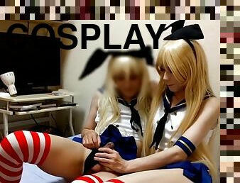 Cosplay cd masturbates