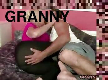 Granny fucks new yoga teacher
