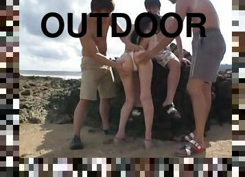 Outdoor gangbang session with insatiable Kitano Nozomi