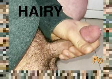 hairy horny turkish dick masturbation in the shower with close up camera