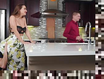 Abigail Mac nearly got caught cheating on her husband in the kitchen