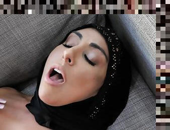 Naughty Arabian girl Kylie Kingston moans during hardcore fucking