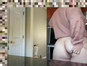 Chubby Teen shows off her body while everyone is home