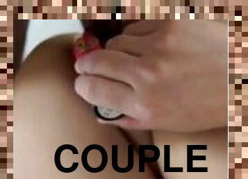 Real couple double penetration with toy