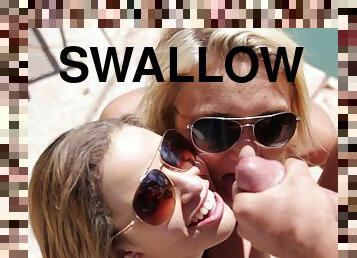 Natasha White and Dakota Skye are swallowing