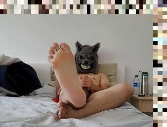 asiatique, ejaculation-sur-le-corps, gay, pieds, webcam, solo, réalité, masque