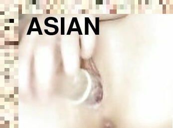 asiatique, masturbation, pisser, chatte-pussy, giclée, amateur, ados, jouet, gode, solo