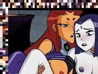 Raven x Futanari Starfire Lesbian Hot Girlfriends Ravena x Estelar - Teen Titans hentai