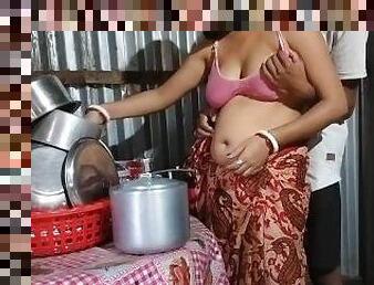 Village kitchen room sex in step mother