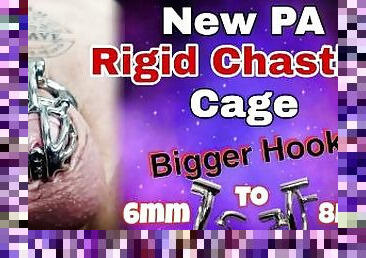 New Rigid Chastity Cage Stretching Prince Albert Gauge! Femdom Bondage BDSM Real Homemade Milf Step