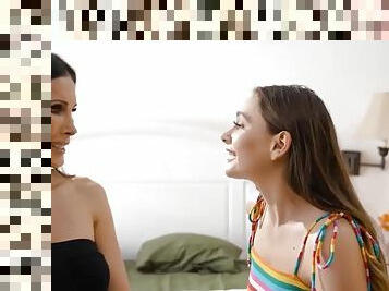 Teen Aften Opal teaches her stepmom Shay Sights lesbian sex