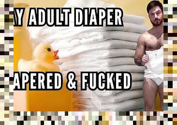 Gay adult diaper - diapered & fucked