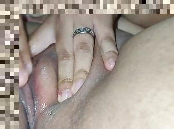 My God, my stepmother touches her tits and pussy so well that she even puts her fingers in it to fee