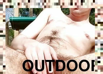 FtM jerking and fingering outdoors