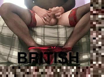 masturbation, amateur, ejaculation-sur-le-corps, gay, joufflue, bas, culotte, européenne, britannique, euro