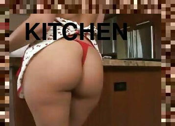 Anal Sex in the Kitchen with Oiled Up Brunette Luscious Lopez