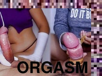 orgasme, ejaculation-sur-le-corps, milf, branlette, compilation, bdsm, point-de-vue, femme-habillée-mec-nu, bondage, boules