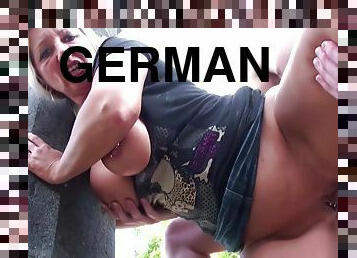 German Step Mom Catch Son Wank In Garden And Help With Fuck