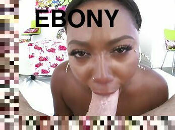 Chanell Heart And Mike Adriano - Ebony Deepthroats A White Dick