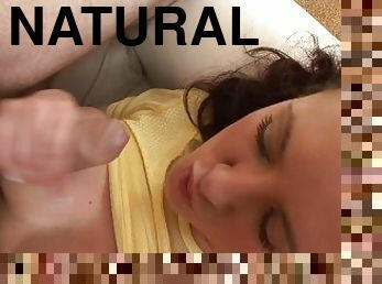 Tempting Brunette With Big Natural Tits Blows Big Cock