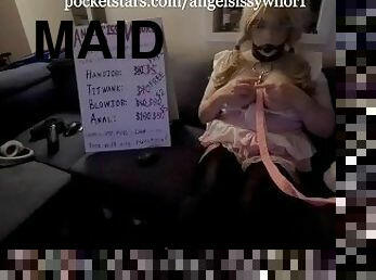 Gagged sissy maid hooker on the streets