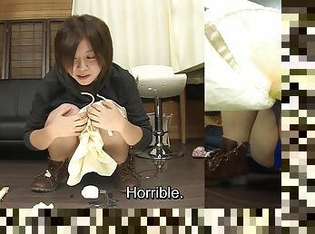 Subtitled Japanese amateur pee desperation failure in HD