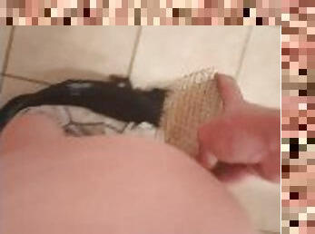 Masturbation with my new hairbrush in my bathroom