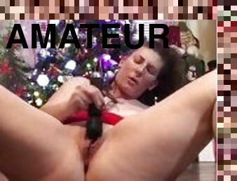 masturbation, orgasme, pisser, giclée, amateur, jouet, solo, noël