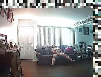 Mom getting orgasm on the couch for me 