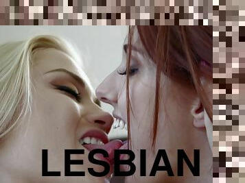 Horny sapphic sluts Ash Hollywood and Rose Red Tyrell have sex