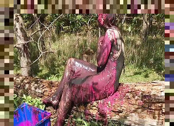 Sexy Pink - Messy Cute Girl, Dirty Muddy And Gunged In 29 Min