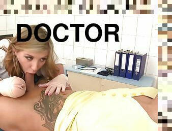 Hot Doctor Is Going To Do A Quick Check Of The Guys Cock