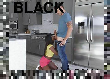 Black Very Hot Seduces Husband In The Kitchen