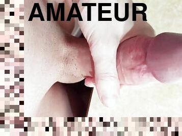 masturbation, transsexuelle, amateur, ejaculation-sur-le-corps, secousses, ejaculation, solo, gros-plan, bite