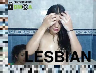 Sweet lesbian show in the shower