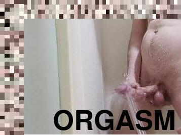 kąpiel, masturbacja, orgazm, amatorskie, wystrysk-spermy, ogromny-kutas, gej, walenie-konia, sperma, prysznic
