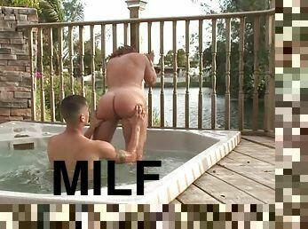 Hot MILF with a Latina Onion Booty gets a Rimjob in the Jacuzzi