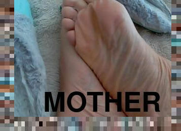 amateur, milf, latina, maman, pieds, assez, mère, fétiche, solo