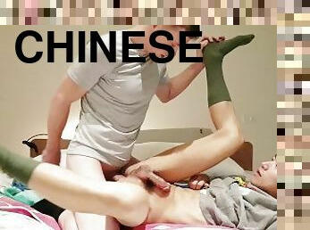 Having bareback fun with an obedient Chinese student  ???? Study resumes after I breed you